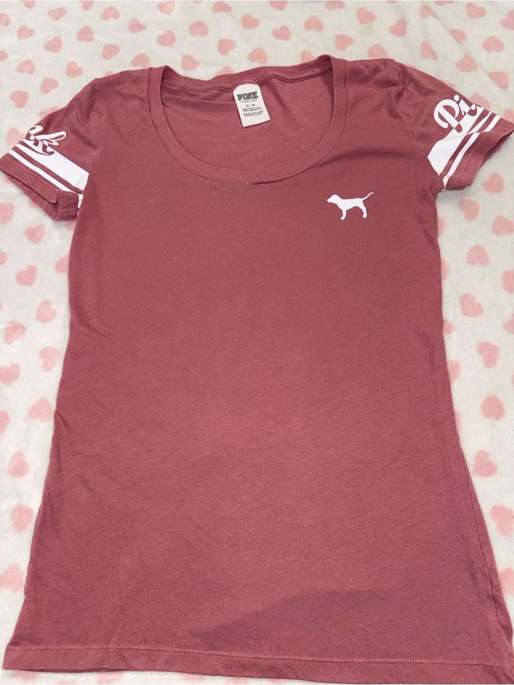 Victoria's Secret PINK Short Sleeve Tee in Pink Size Medium